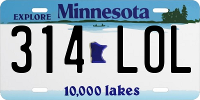 MN license plate 314LOL