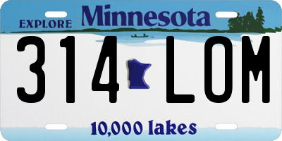 MN license plate 314LOM