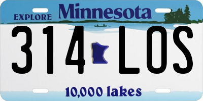 MN license plate 314LOS