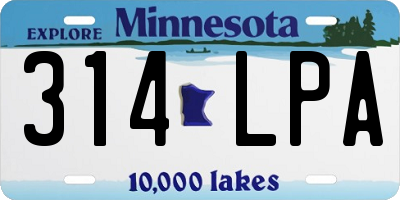 MN license plate 314LPA