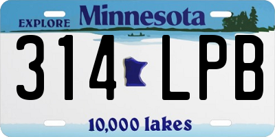 MN license plate 314LPB