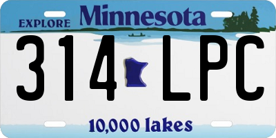MN license plate 314LPC