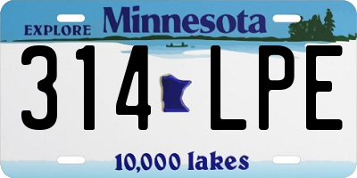 MN license plate 314LPE