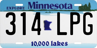 MN license plate 314LPG