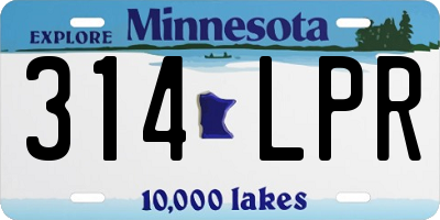 MN license plate 314LPR
