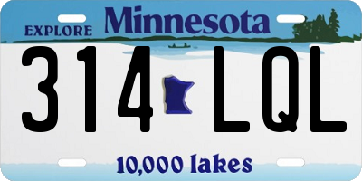 MN license plate 314LQL