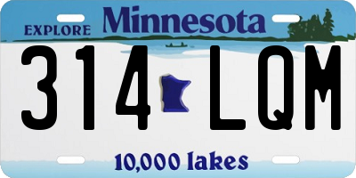 MN license plate 314LQM