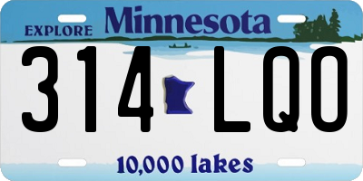 MN license plate 314LQO
