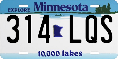 MN license plate 314LQS
