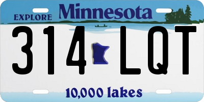 MN license plate 314LQT
