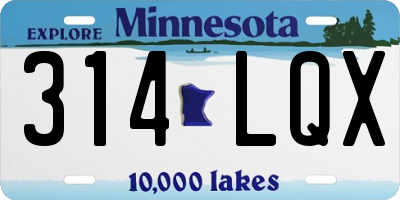 MN license plate 314LQX