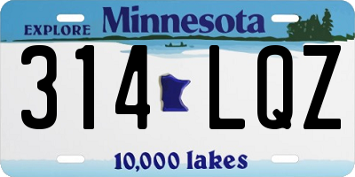 MN license plate 314LQZ