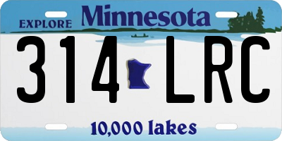 MN license plate 314LRC