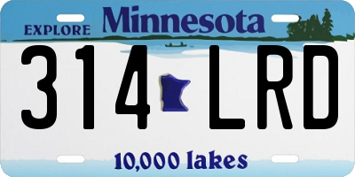 MN license plate 314LRD
