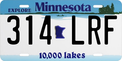 MN license plate 314LRF