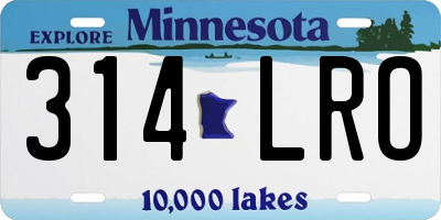 MN license plate 314LRO