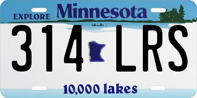 MN license plate 314LRS