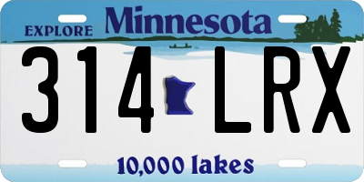 MN license plate 314LRX
