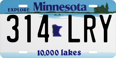 MN license plate 314LRY