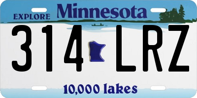 MN license plate 314LRZ