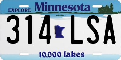 MN license plate 314LSA