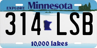 MN license plate 314LSB