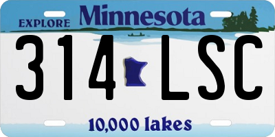 MN license plate 314LSC