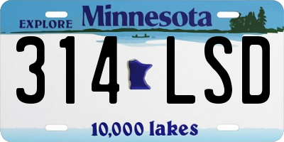 MN license plate 314LSD