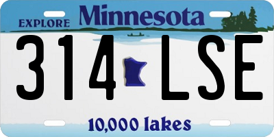 MN license plate 314LSE