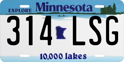 MN license plate 314LSG
