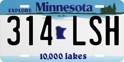 MN license plate 314LSH