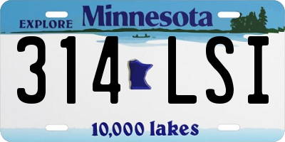MN license plate 314LSI