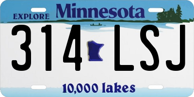 MN license plate 314LSJ