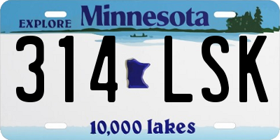 MN license plate 314LSK