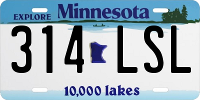MN license plate 314LSL
