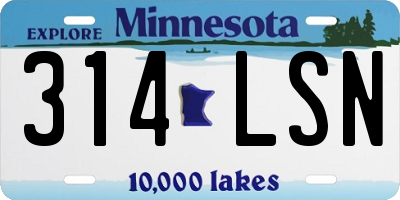 MN license plate 314LSN