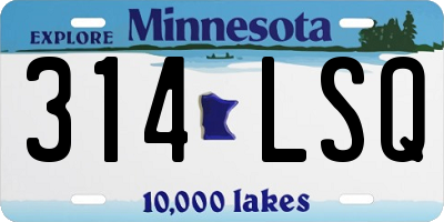 MN license plate 314LSQ