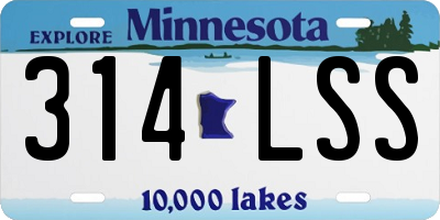 MN license plate 314LSS