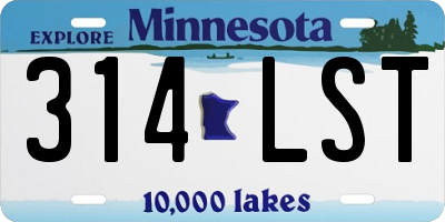 MN license plate 314LST