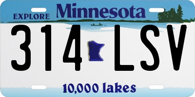 MN license plate 314LSV