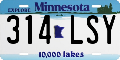 MN license plate 314LSY