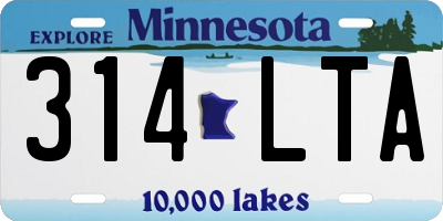 MN license plate 314LTA
