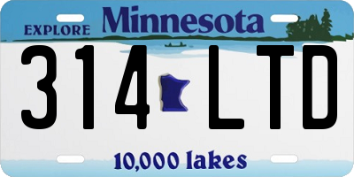 MN license plate 314LTD