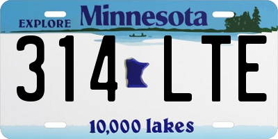 MN license plate 314LTE