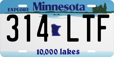 MN license plate 314LTF