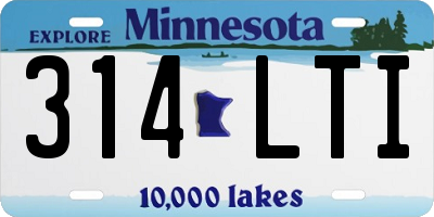 MN license plate 314LTI