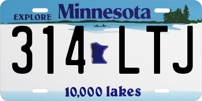 MN license plate 314LTJ