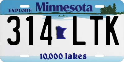 MN license plate 314LTK