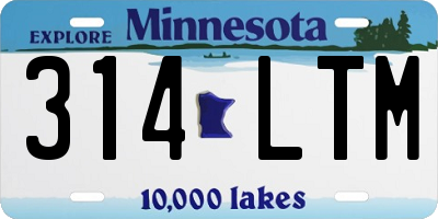 MN license plate 314LTM