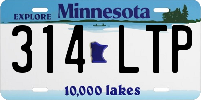 MN license plate 314LTP